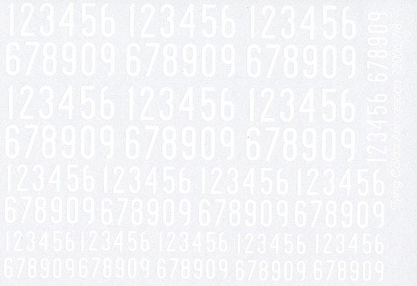 Flying Colors Aero FCA72008 1:72 1936-62 Swedish Narrow Numerals/White