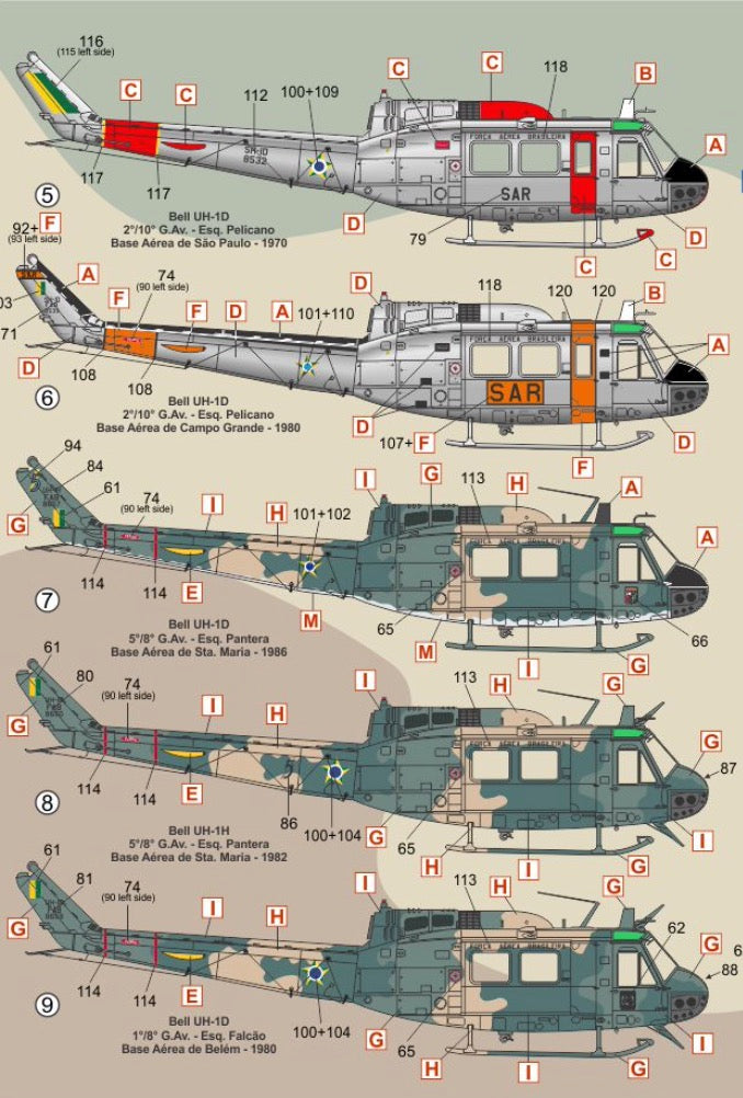 FCM decals 48072 1:48 Bell UH-1D/H (Brasil - nine versions)