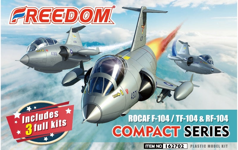 Freedom Models 162702 Lockheed F-104/TF-104/RF-104 Starfighter (Compact Series) Include 3 Kits
