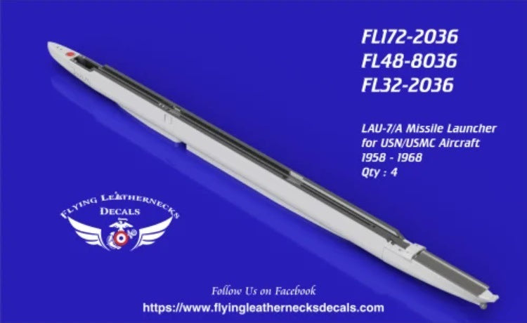 Flying Leathernecks FL172-2036 1:72 LAU-7/A thru LAU-7/A-3 1958 to 1975 (4) 3D-Printed
