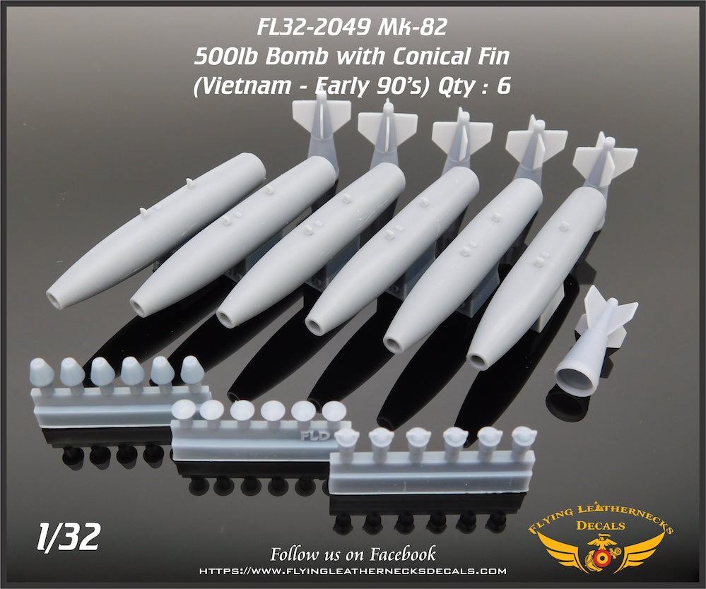 Flying Leathernecks FL32-2049 1:32 Mk-82 500lb bomb with conical fins (Vietnam to Desert Storm) (6)