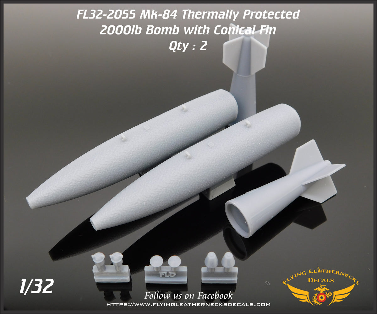 Flying Leathernecks FL32-2055 1:32 Mk-84 2000lb bomb with conical fins (Thermally Protected)