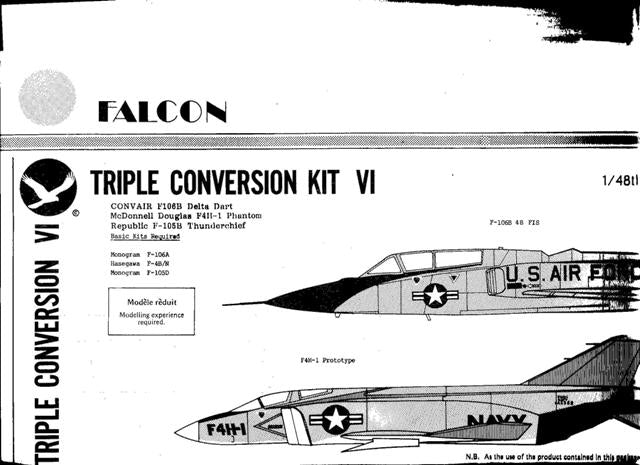 Falcon C006 1:48 F-106B Delta Dart; F-105B and McDonnell F4H-1 (vacform)