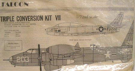 Falcon C007 1:72 TBM-5W Avenger, P2V-5 Neptune and TF-86F Sabre vacform