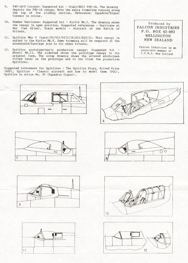 Falcon CV0348 1:48 WWII Fighters vacform canopies
