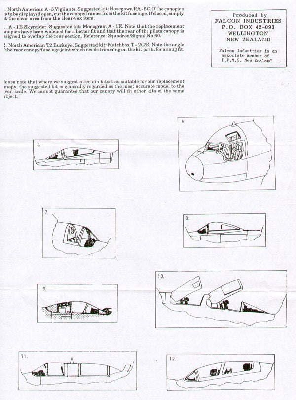 Falcon CV0472 1:72 USN Post WWII part 1 vacform canopies
