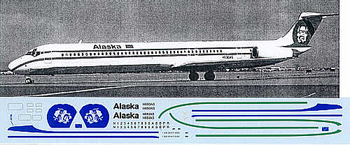 Flightpath USA A20238 1:200 McDonnell-Douglas MD-80 ALASKA Old Colours N830AS/N951AS