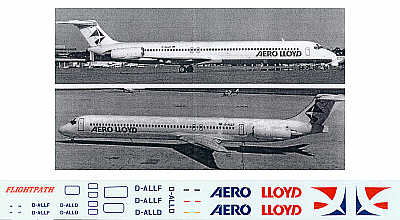 Flightpath USA A44352 1:144 McDonnell-Douglas MD-80 AERO LLOYD New Colours (in 2004) D-ALLD/F