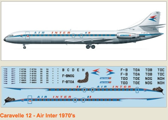 F-rsin Plastic P4069 1:144 Caravelle 12 - Air Inter 70's