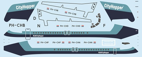 F-rsin Plastic P4093 1:144 Fokker F-28-4000 - NLM CityHopper