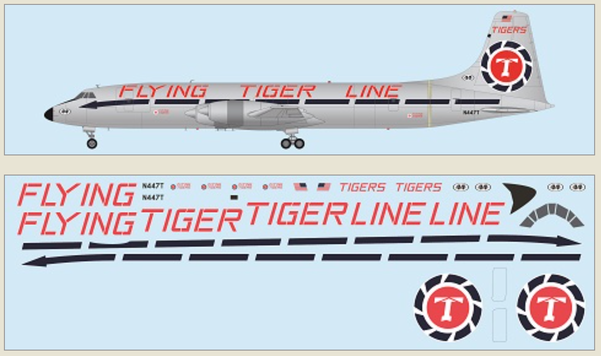 F-rsin Plastic P4121 1:144 Canadair CL-44 - Flying Tiger Line