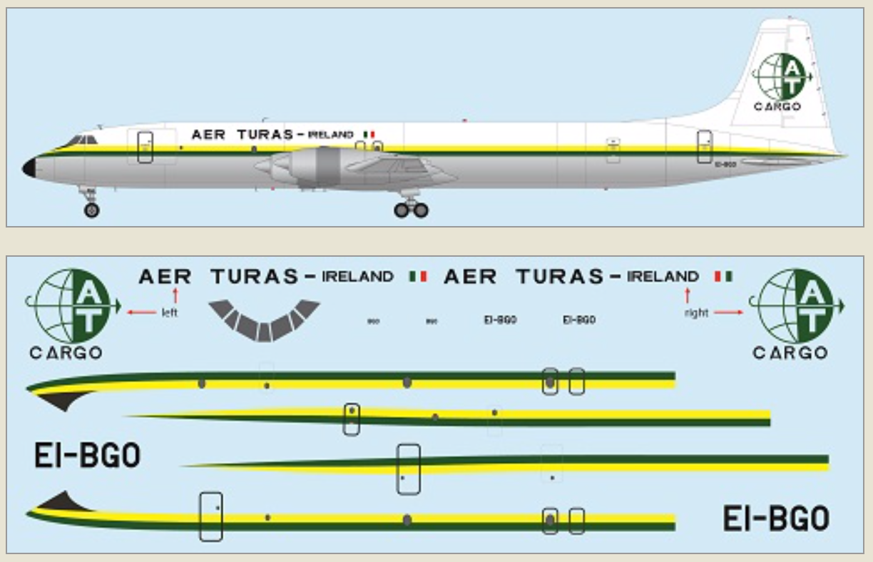 F-rsin Plastic P4124 1:144 Canadair CL-44J - Aer Turas Ireland EI-BGO
