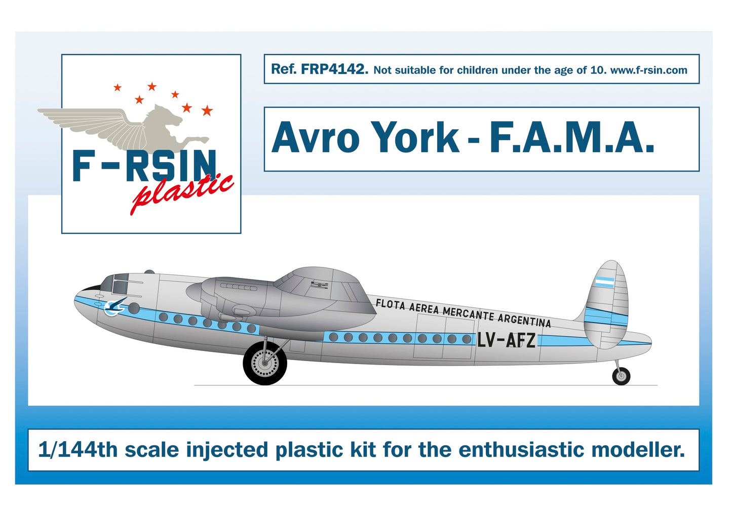 F-rsin Plastic FRP4142 1:144 Avro York F.A.M.A. Flota Aerea Mercante Argentina LV-AFZ