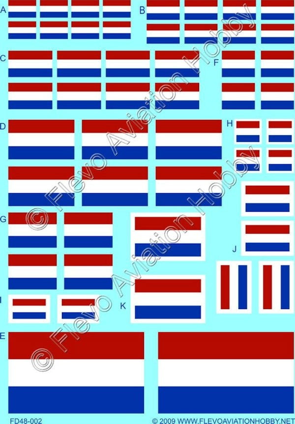 Flevo Decals FD48002 1:48 Netherlands East Indies National Insignia 1942-46
