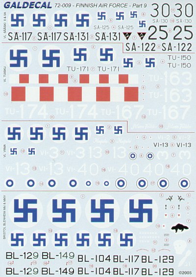 Galdecal 72-009 1:72 Finnish Air Force