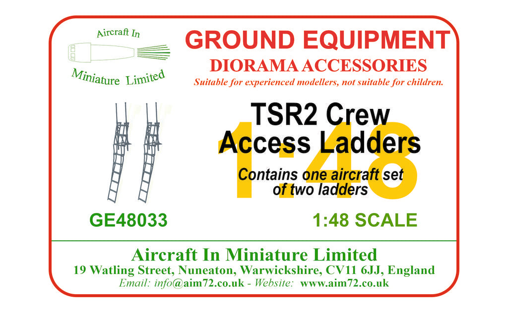 AIM - Ground Equipment GE48033 1:48 BAC TSR-2 Crew Access Ladder Set (set of 2 ladders).