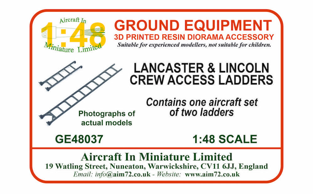 AIM - Ground Equipment GE48037 1:48 Avro Lancaster & Avro Lincoln Ladder Set 3d-Printed