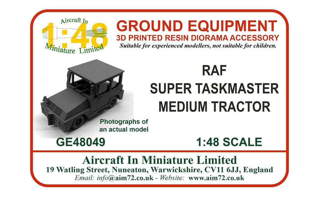 AIM - Ground Equipment GE48049 1:48 RAF Super Taskmaster tractor. Re-tooled - now 3D printed