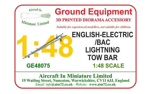 AIM - Ground Equipment GE48075 1:48 EE/BAC Lightning Tow Bar