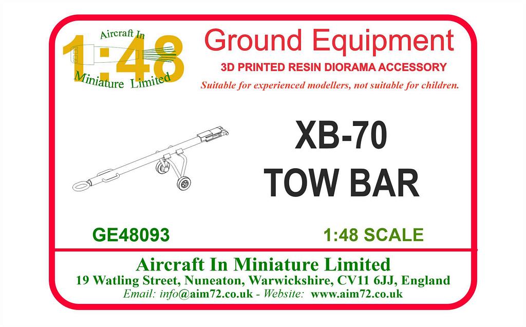 AIM - Ground Equipment GE48093 1:48 XB-70 Tow Bar.