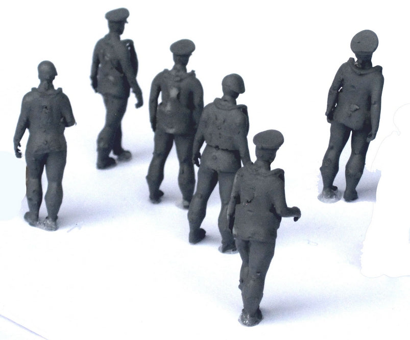 AIM - Ground Equipment GE48301 1:48 RAF aircrew - standing - 60s/70s - set of six 1:48 (3D-Printed) resin figures