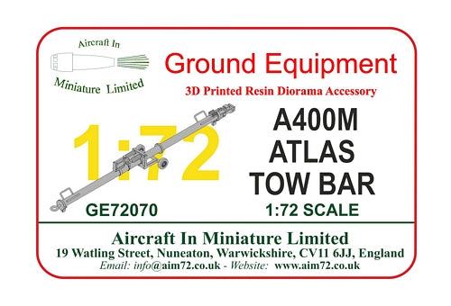 AIM - Ground Equipment GE72070 1:72 Atlas Tow Bar for use with the Airbus A400M and Schopf F396 tractor 2 per pack