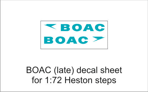 AIM - Ground Equipment Decals GED72010B 1:72 BOAC (late) decal sheet for Heston steps