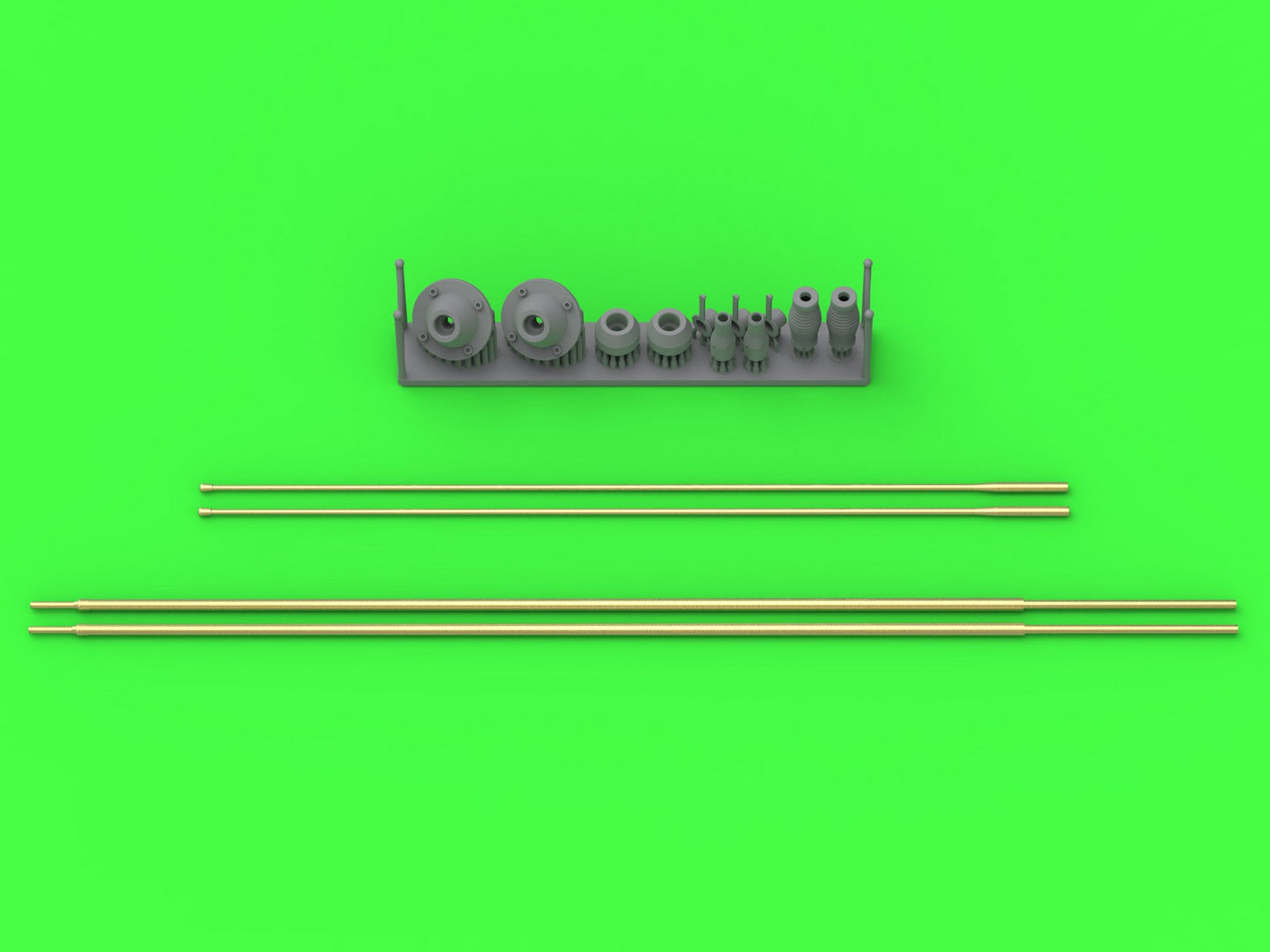 Master GM-16-007 1:16 Antenna Comrod VHF3088VM - used on Leopard 2 A7V and other vehicles (2pcs) - STRAIGHT version