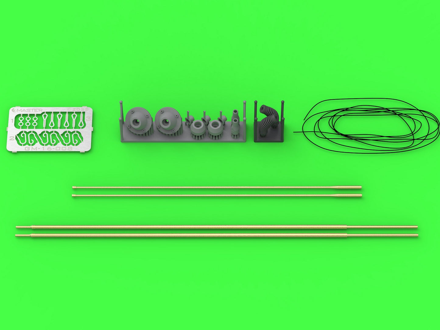 Master GM-16-008 1:16 Antenna Comrod VHF3088VM - used on Leopard 2 A7V and other vehicles (2pcs) - TILTED version