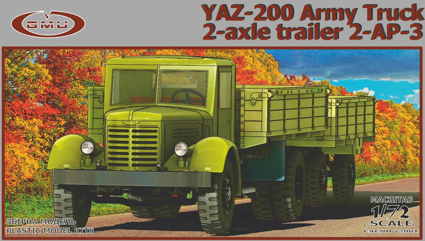GMU 72001 1:72 YAZ-200 Army Truck with 2-Axle Trailer 2-AP-3