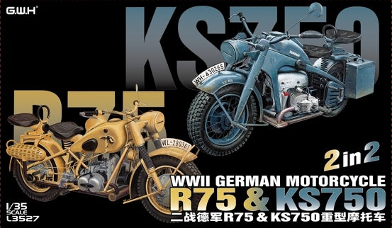 Great Wall Hobby L3527 1:35 WWII German Motorcycle Zundapp KS 750 & BMW R75