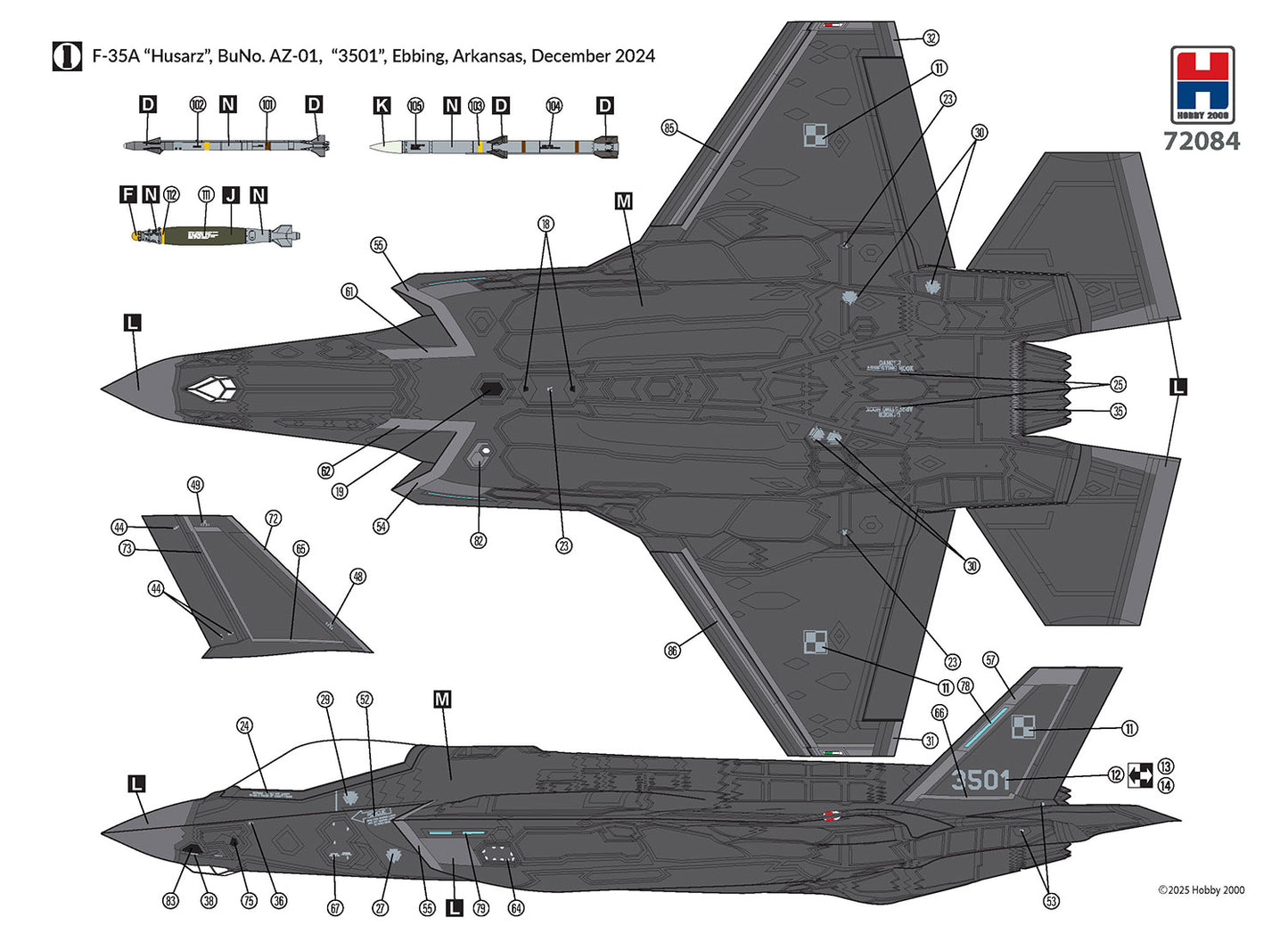 Hobby 2000 72084 1:72 Lockheed-Martin F-35A 'Husarz' Polish Air Force