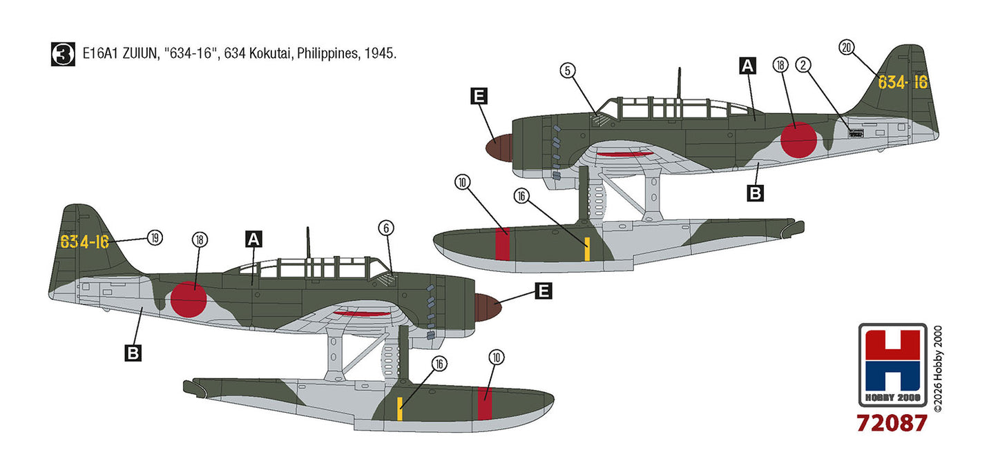 Hobby 2000 72087 1:72 Aichi E16A1 Zuiun floatplane Late version