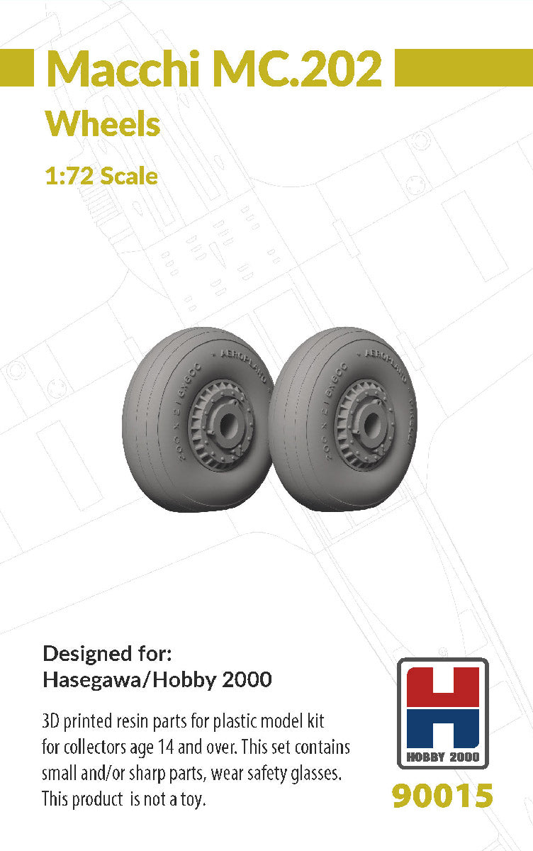 Hobby 2000 90015 1:72 Macchi MC.202 Wheels 3d-Printed