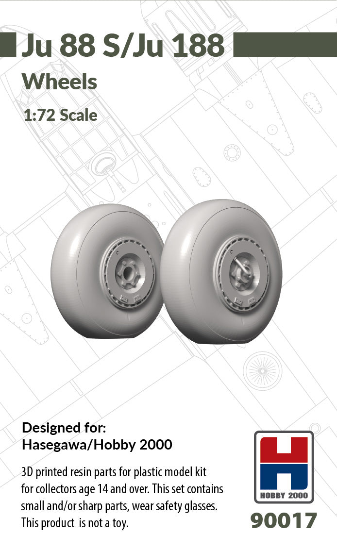 Hobby 2000 90017 1:72 Junkers Ju-88S-2/Ju-88S-3/Ju-188 Wheels 3d-Printed