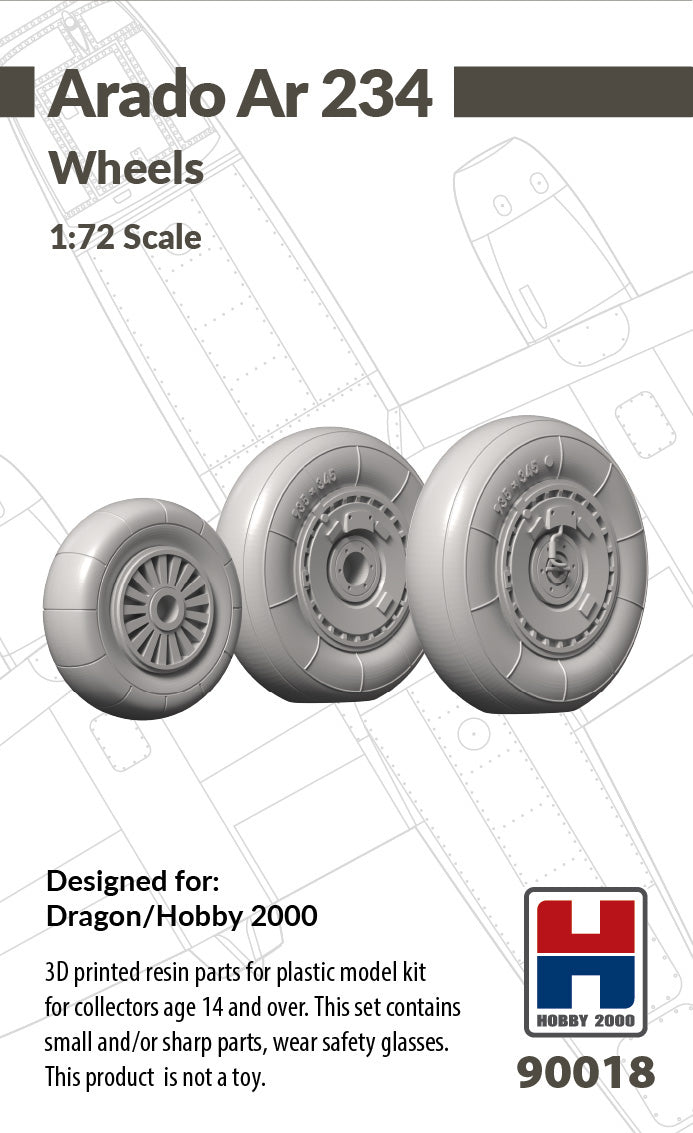 Hobby 2000 90018 1:72 Arado Ar-234 Wheels 3d-Printed