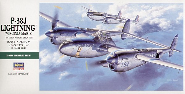 Hasegawa JT001 1:48 Lockheed P-38J Lightning 'Virginia Marie'