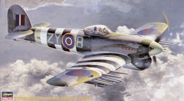 Hasegawa JT060 1:48 Hawker Typhoon Mk.IB with Teardrop canopy and 3 blade propeller