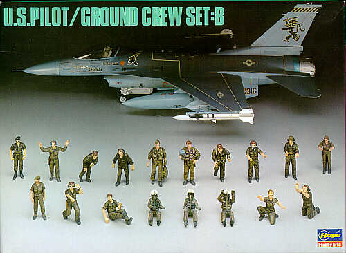 Hasegawa X48-5 1:48 U.S.Pilot/Ground Crew Set B 36 Figures inc 8 Air Crew