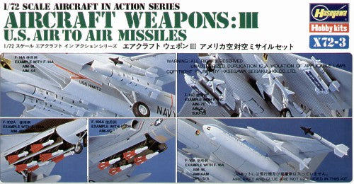 Hasegawa X7203 1:72 Air to Air Missiles. GPU-5, AIM-7/9B/9D/9L/4D/4G/54/40