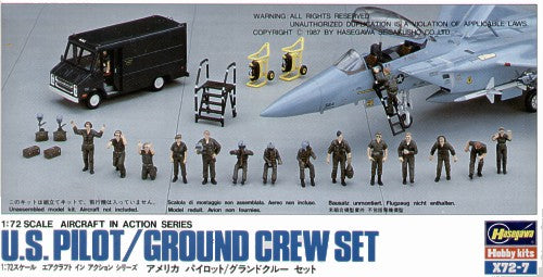 Hasegawa X7207 1:72 Modern US Ground Crew, Pilots with Crew Van