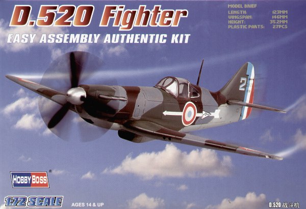 Hobby Boss 80237 1:72 Dewoitine D.520