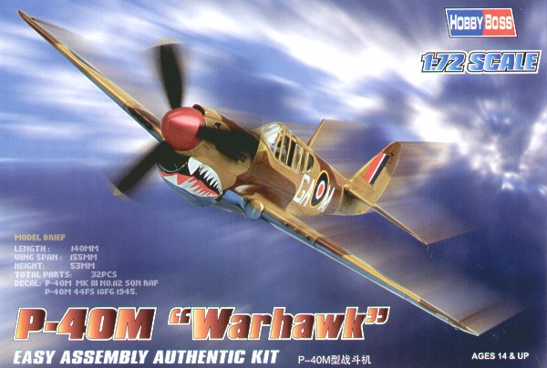 Hobby Boss 80251 1:72 Curtiss P-40M / P-40N Warhawk Kittyhawk 'Easy Build'