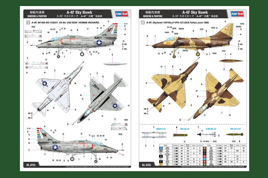 Hobby Boss 81765 1:48 Douglas A-4F Skyhawk