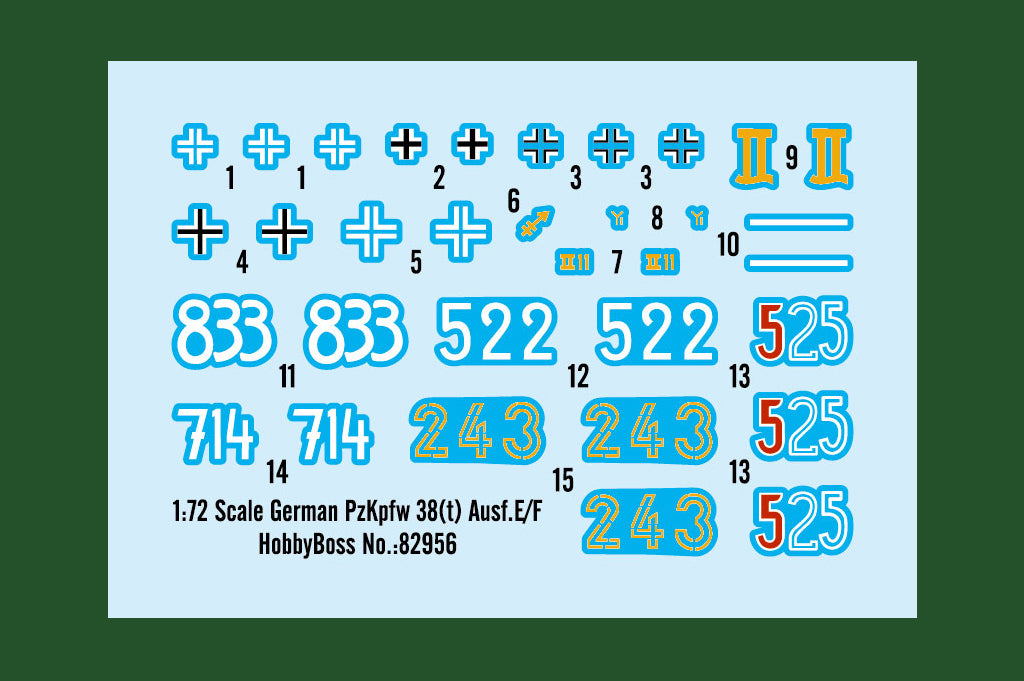 Hobby Boss 82956 1:72 Pz.Kpfw.38(t) Ausf.E/Ausf.F