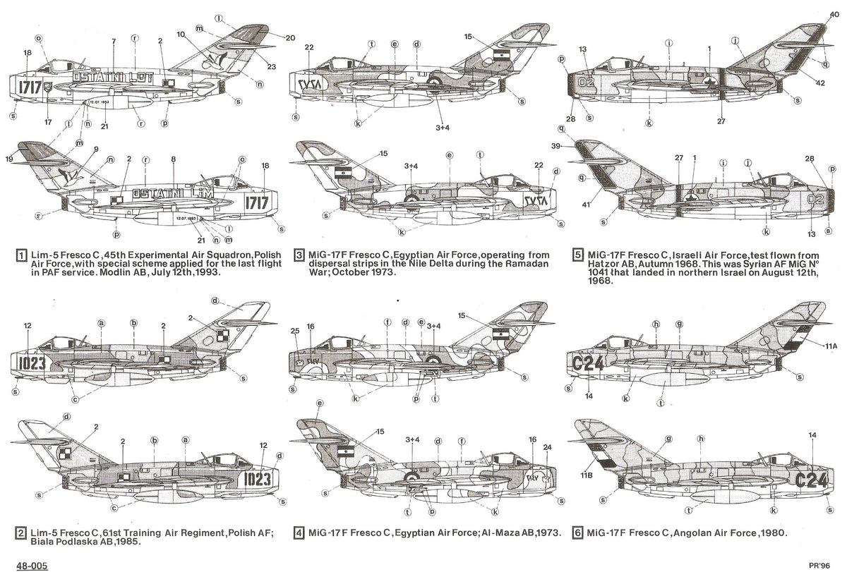 Hi Decal 48005 1:48 Mikoyan MiG-17F/Lim-5 Fresco C