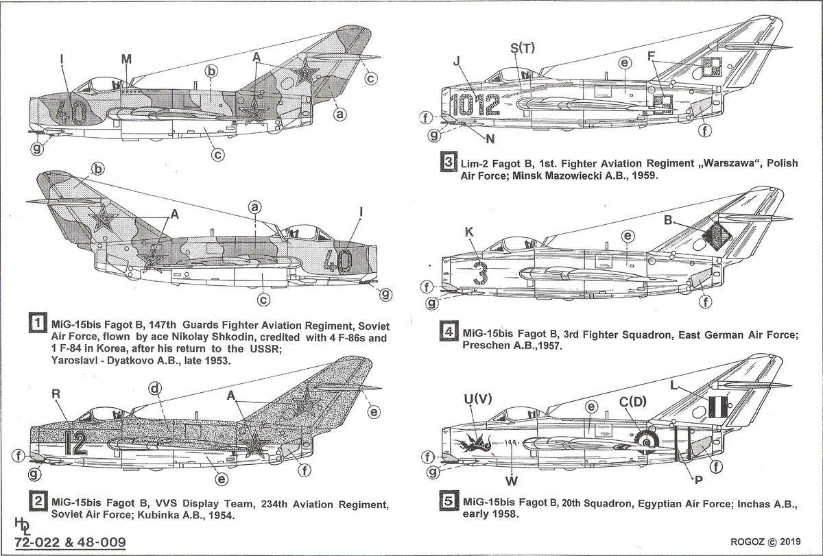 Hi Decal 48009 1:48 Mikoyan MiG-15