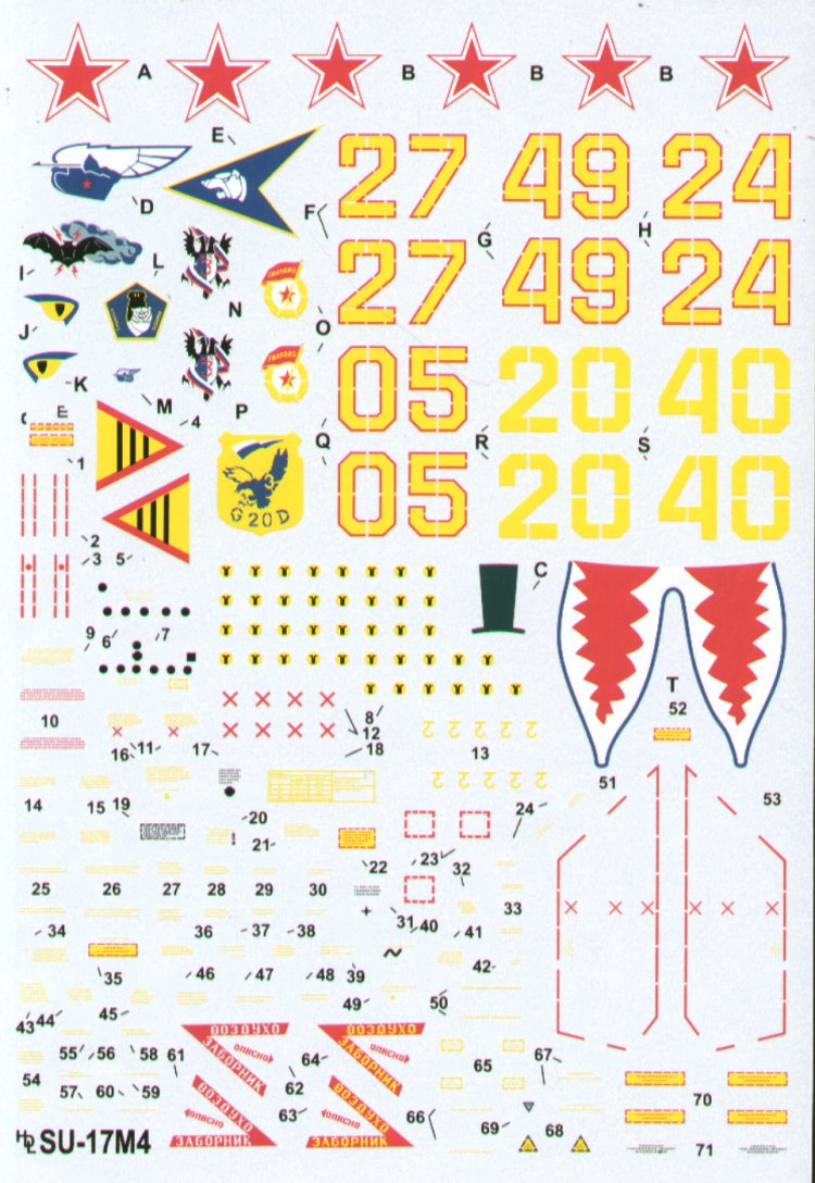 Hi Decal 48011 1:48 Sukhoi Su-17M4 Fitter K Soviet Air Force