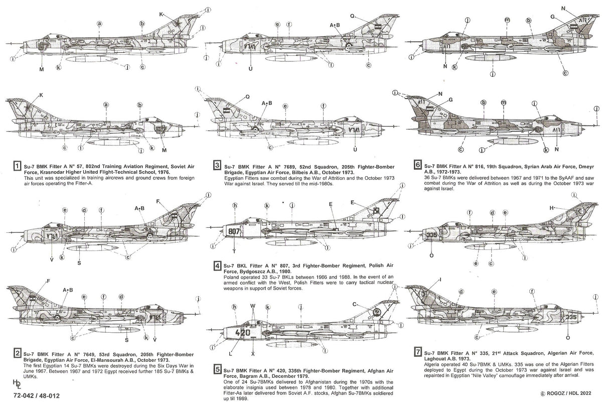 Hi Decal 48012 1:48 Sukhoi Su-7BMK
