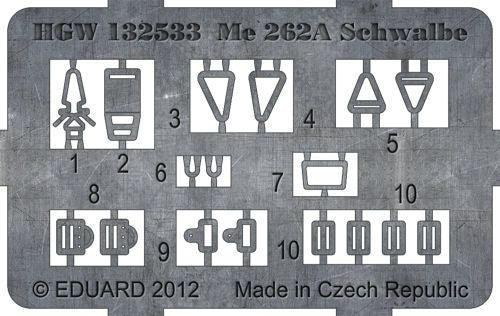 HGW 132533 1:32 Messerschmitt Me-262A Schwalbe Laser Seatbelts with Buckle